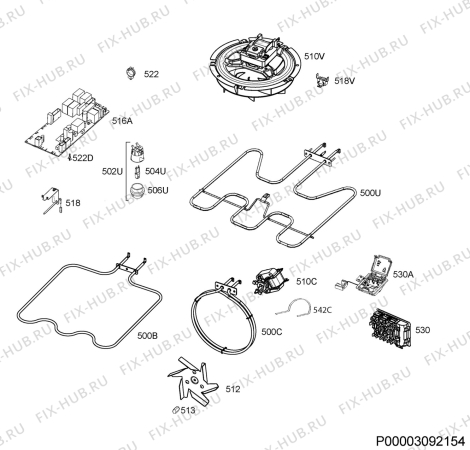 Взрыв-схема плиты (духовки) Ikea GRANSLOS 10300871 - Схема узла Electrical equipment